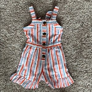 Striped keyhole romper